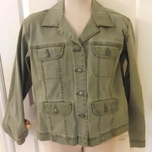 Chico's | Jackets & Coats | Chicos Sz 81 Jacket Army Green